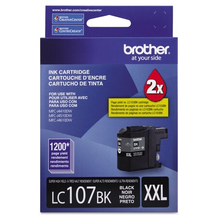Brother Cartridge, Super Hi-Yield, Black BRTLC107BK
